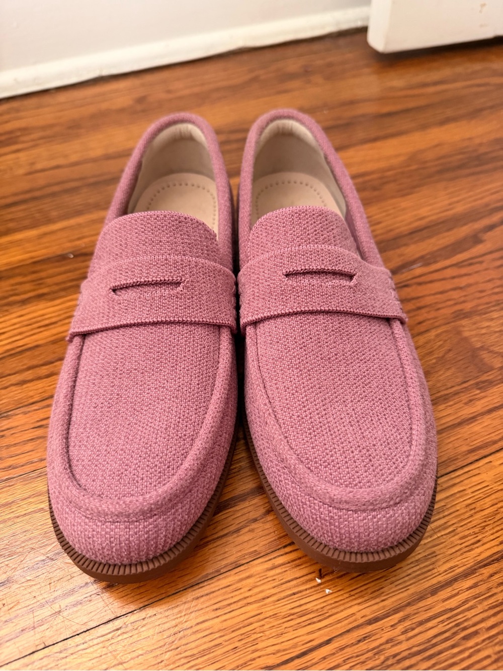 Rothy's Pink Knit Penny Loafers